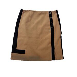 White House Black Market Skirt Women’s 8 Tan & Black Color Block $88 Career